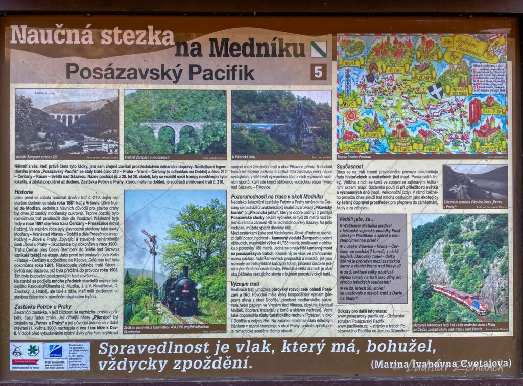 Posázavská stezka - informační tabule - Posázavský Pacifik