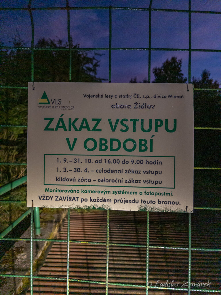 Vstup do Obory Židlov - informace o omezen&iacute; vstupu (rok 2025)