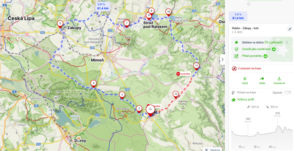 mapa - Ralsko - Z&aacute;kupy